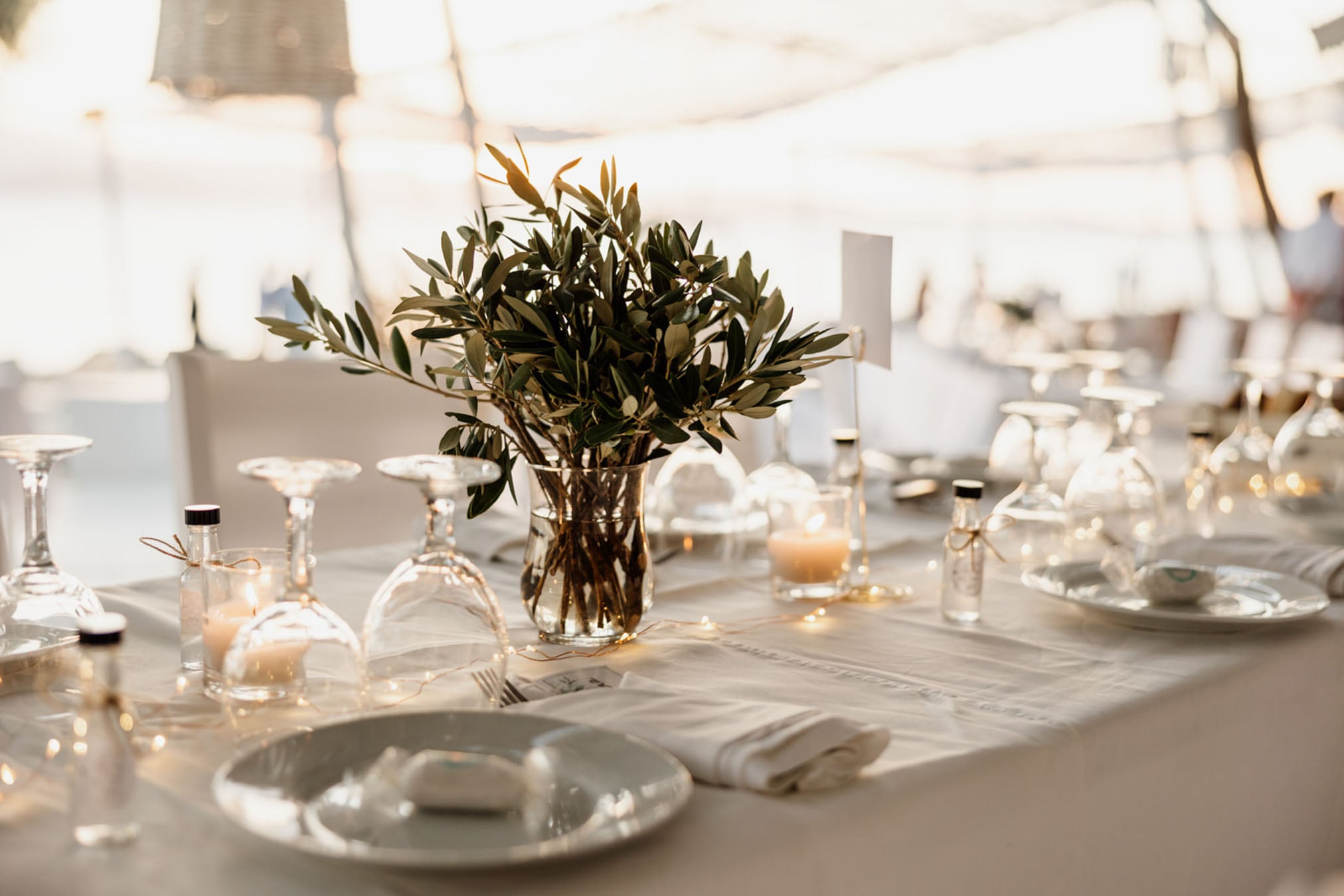 Wedding reception decor in Naxos, Greece, Santana Weddings